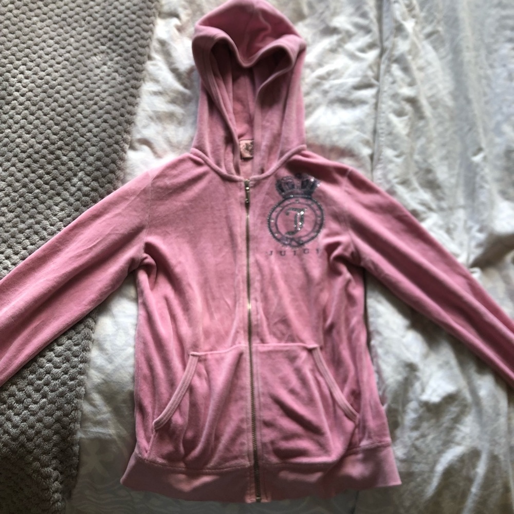 Juicy Couture pink zip-up hoodie (size s)